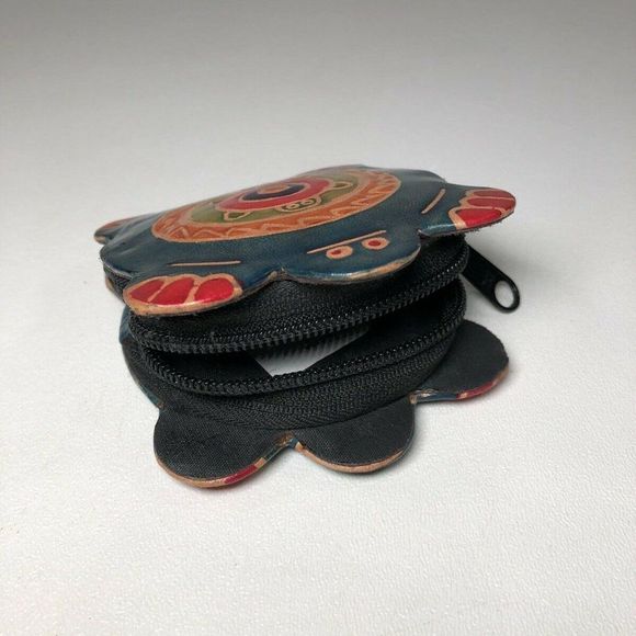 MOMBASA PURSE TURTLE LEATHER COLORFUL Coin Purse - Picture 11 of 12
